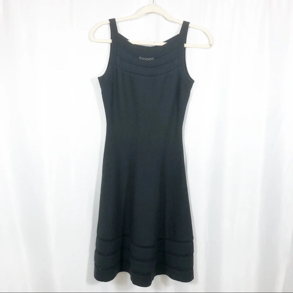 Kate Spade Open Cable Knit Sweater Dress: Black